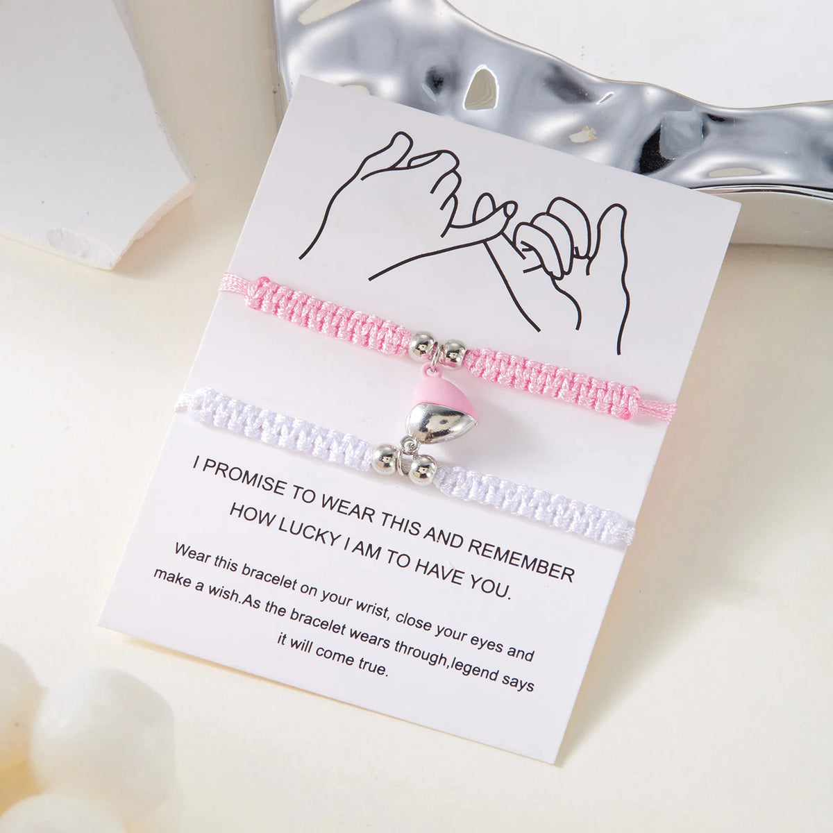 Couples Magnetic Heart Bracelets – Matching Set of 2