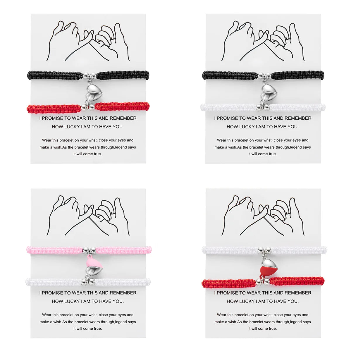 Couples Magnetic Heart Bracelets – Matching Set of 2