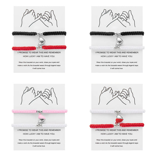 Couples Magnetic Heart Bracelets – Matching Set of 2