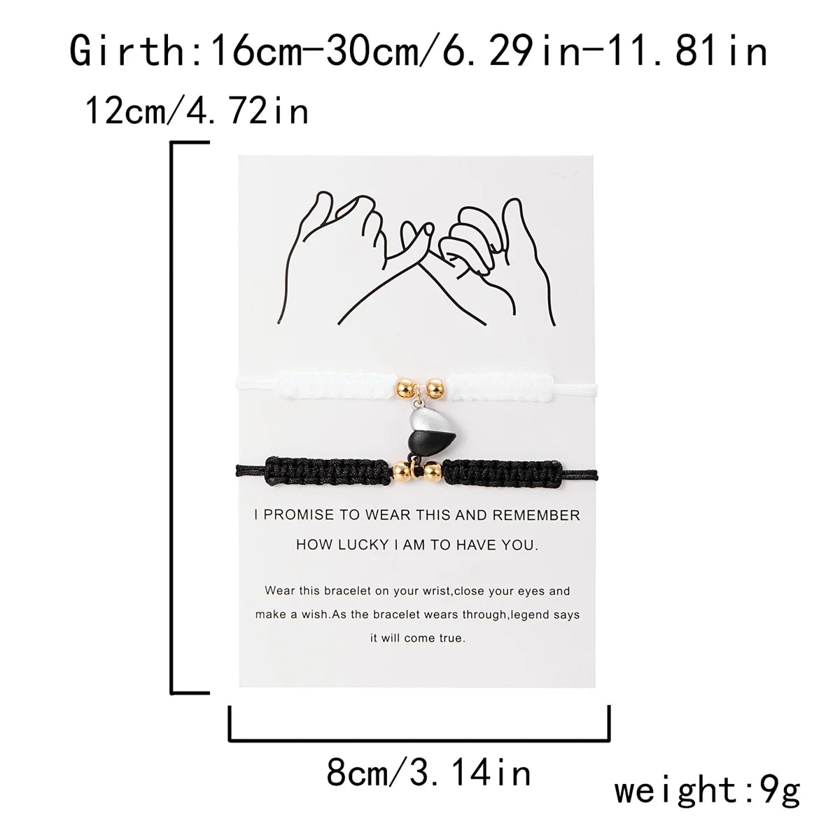 Couples Magnetic Heart Bracelets – Matching Set of 2