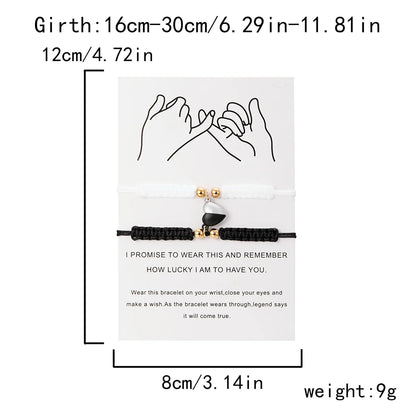 Couples Magnetic Heart Bracelets – Matching Set of 2