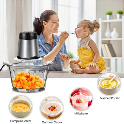 Meat Grinder 300W Electric Multi Blender – 2L Glass Container, 4 Stainless Steel Blades