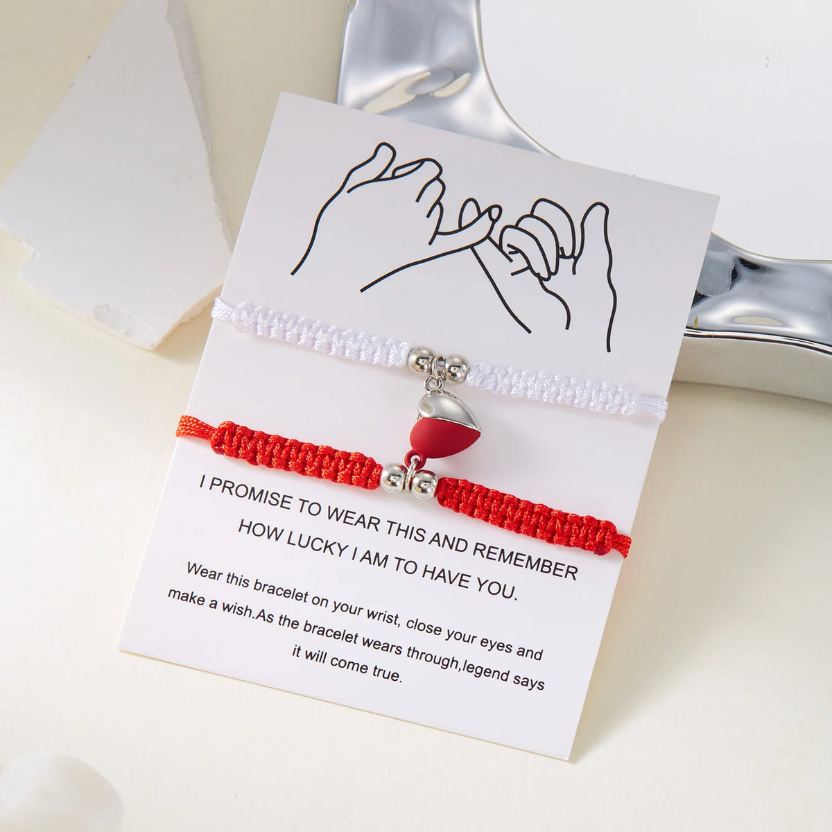 Couples Magnetic Heart Bracelets – Matching Set of 2