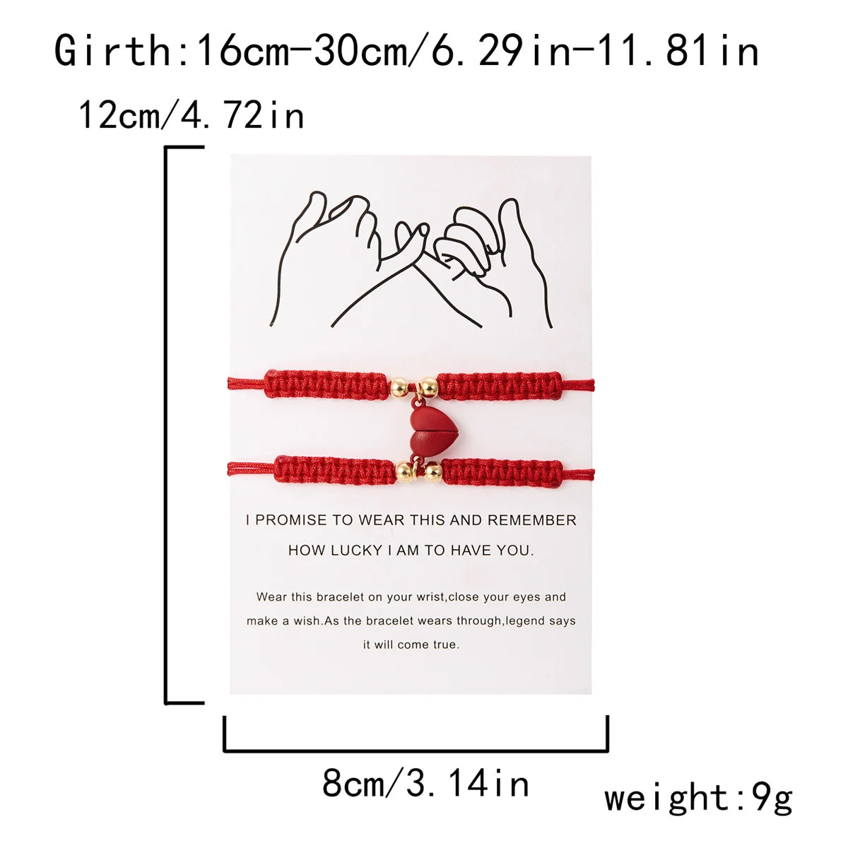 Couples Magnetic Heart Bracelets – Matching Set of 2