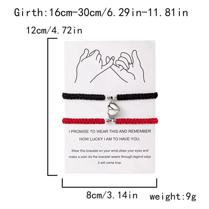 Couples Magnetic Heart Bracelets – Matching Set of 2