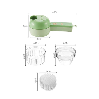 4-in-1 Electric Vegetable Cutter Set – Wireless Garlic Masher & Food Chopper