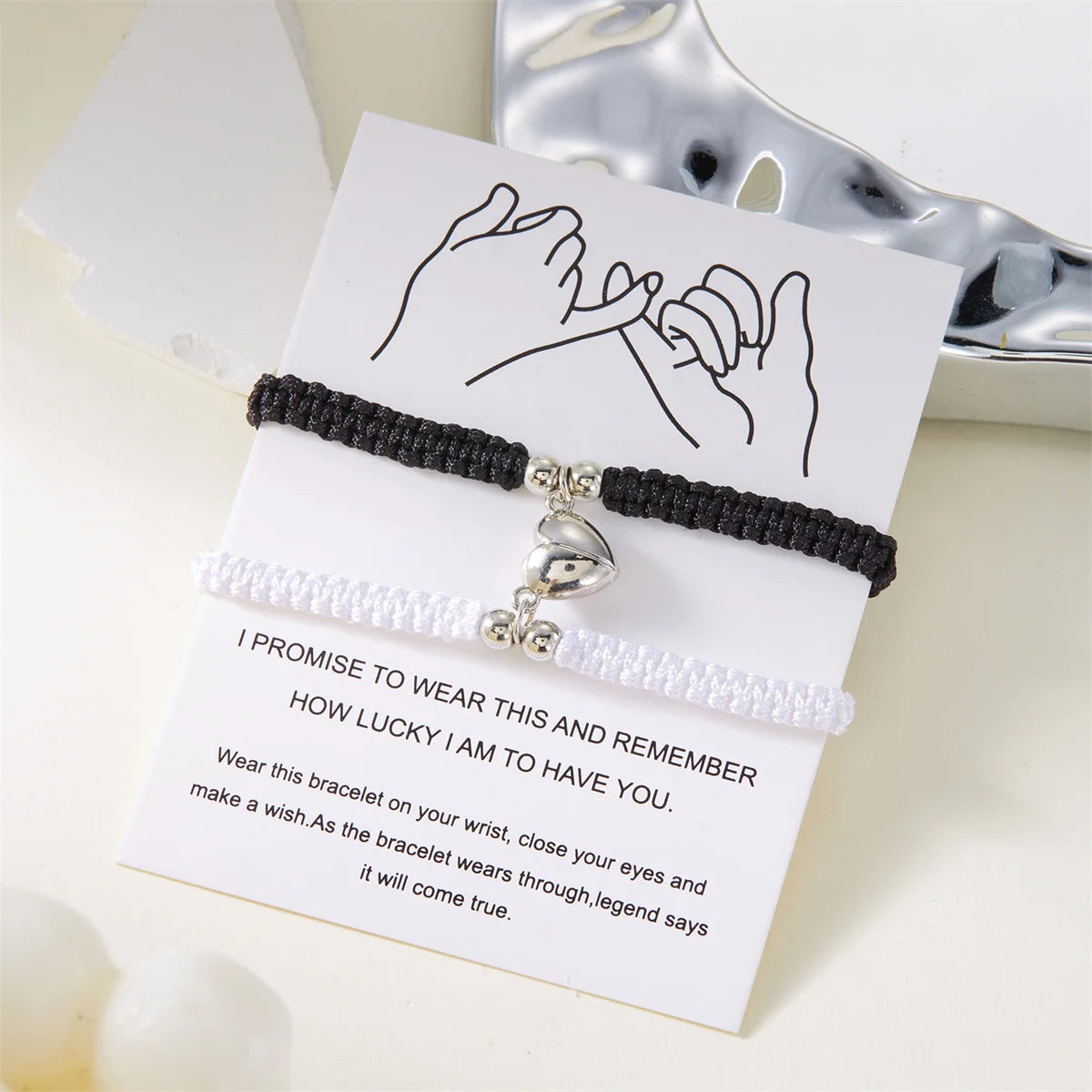 Couples Magnetic Heart Bracelets – Matching Set of 2
