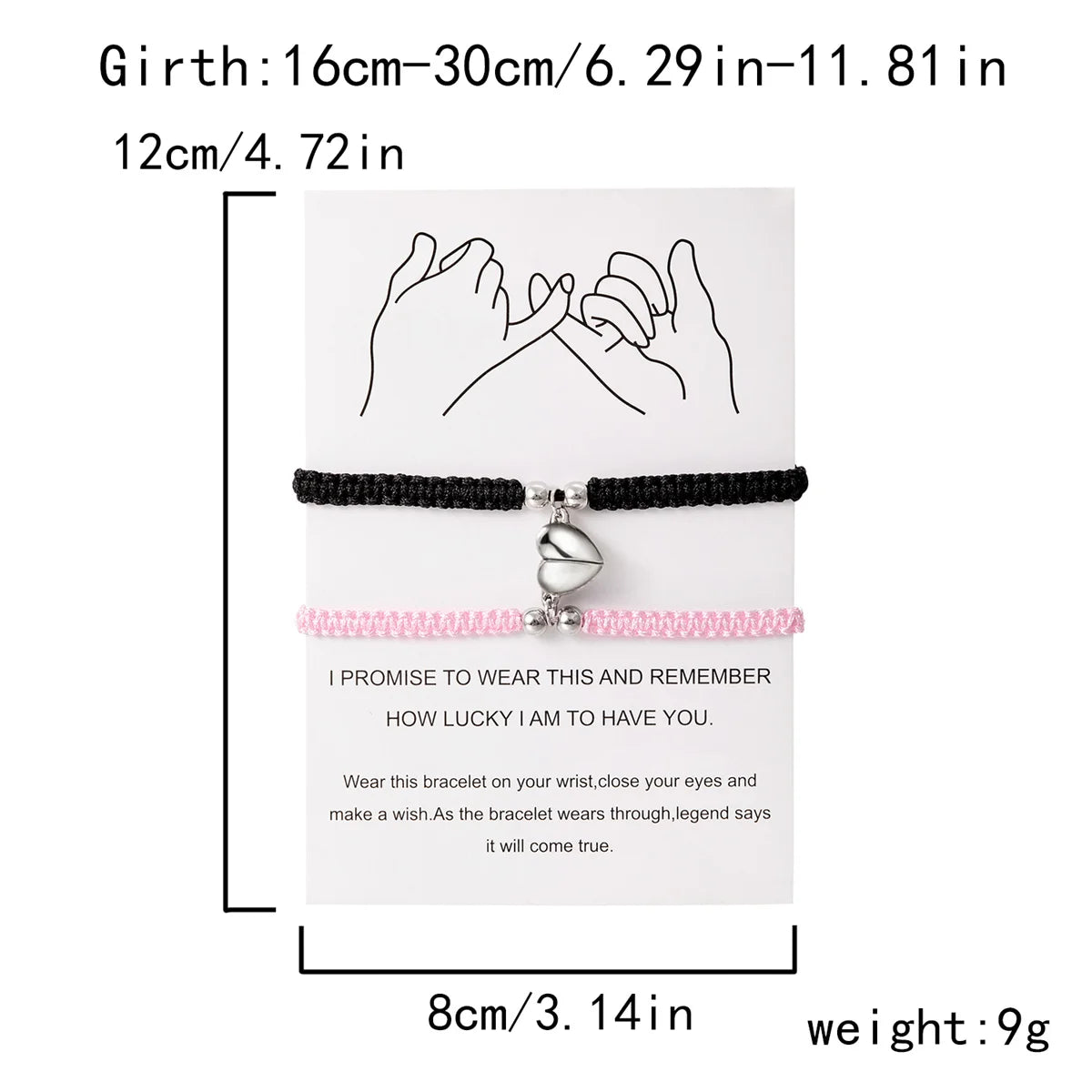Couples Magnetic Heart Bracelets – Matching Set of 2