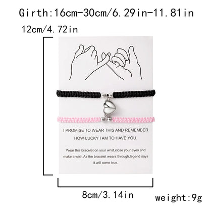 Couples Magnetic Heart Bracelets – Matching Set of 2
