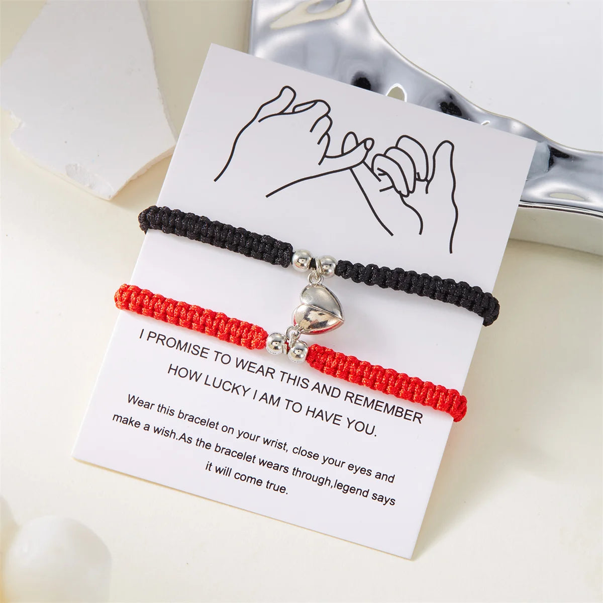 Couples Magnetic Heart Bracelets – Matching Set of 2