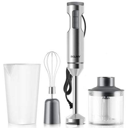 Hand Immersion Blender 4-in-1, 1000W Stainless Steel Stick Blender