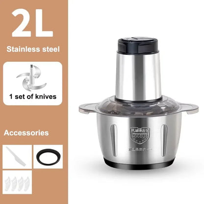 Stainless Steel Meat Grinder & Food Chopper – 2L, 3L or 5L