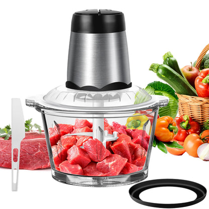 Meat Grinder 300W Electric Multi Blender – 2L Glass Container, 4 Stainless Steel Blades