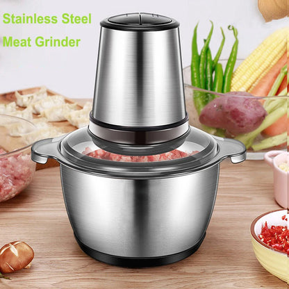 Stainless Steel Meat Grinder & Food Chopper – 2L, 3L or 5L