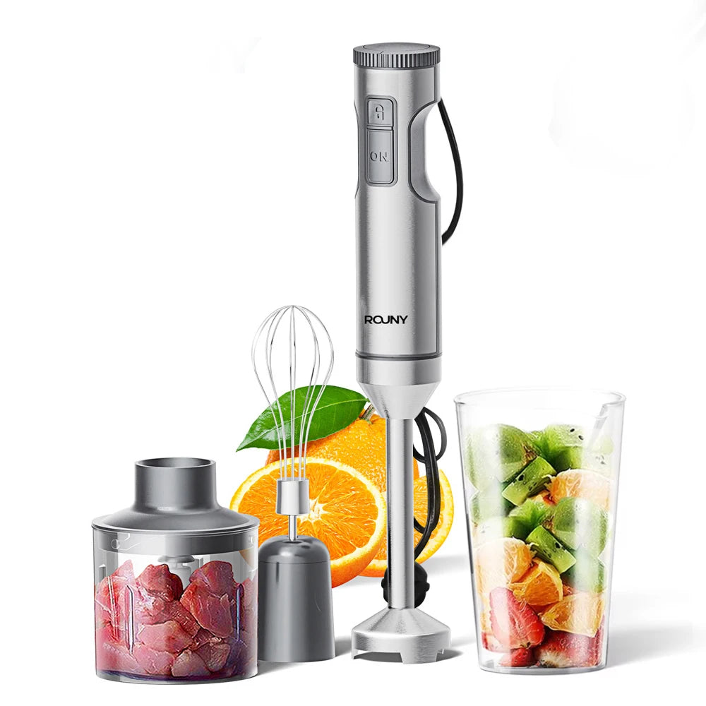 Hand Immersion Blender 4-in-1, 1000W Stainless Steel Stick Blender